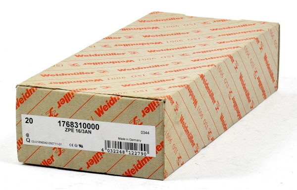 Weidmüller Schutzleiterklemme, ZPE 16/3AN, 1768310000, (QTY:20)