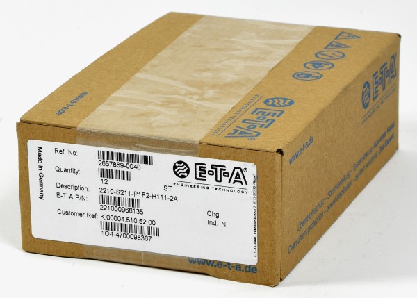 E-T-A electronic Schutzschalter, 2210-S211-P1F2-H111-2A, QTY:12