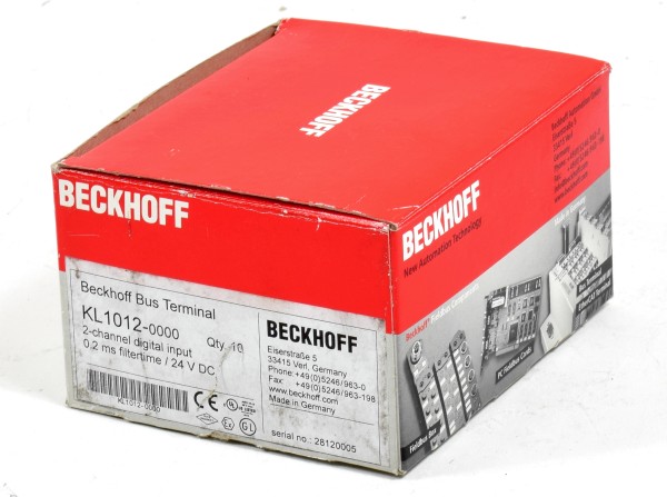 10x Beckhoff 2-Kanal-Digital-Eingangsklemme, KL1012