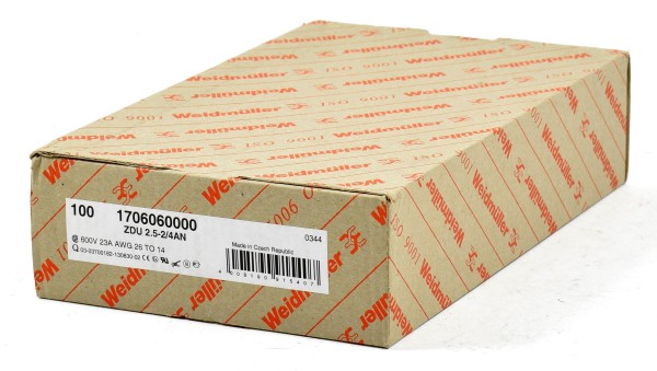 Weidmüller Reihenklemme, ZDU 2.5-2/4AN, 1706060000, (QTY:100)