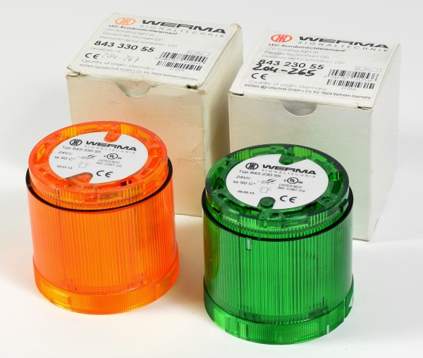 Werma LED-Rundumlichtelement, 84323055 + 84333055, Green/Yellow