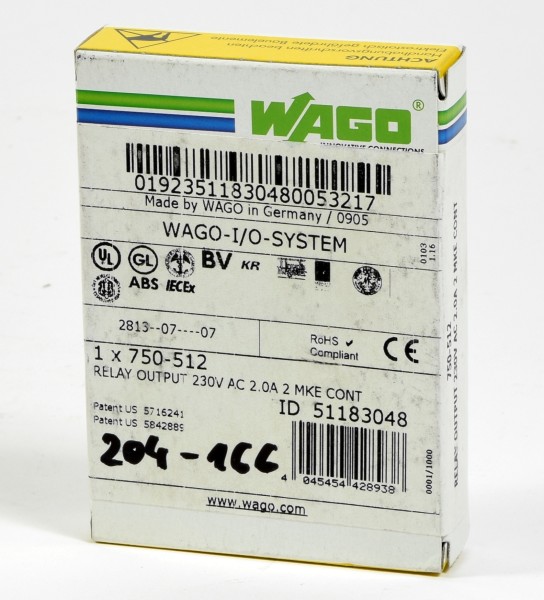 WAGO I/O System Relay Output, 750-512