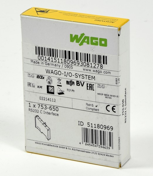 Wago I/O System RS232 C Interface, 753-650