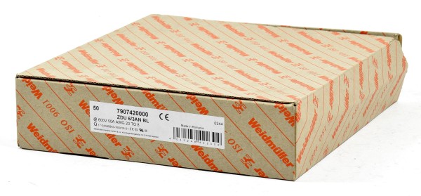 Weidmüller Reihenklemme, ZDU 6/3AN BL, 7907420000, (QTY:50)