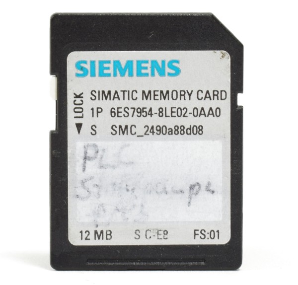 Siemens Simatic S7 Memory Card 12MB, 6ES7954-8LE02-0AA0, 6ES7 954-8LE02-0AA0