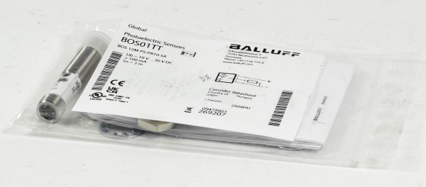 Balluff Photoelectric Sensor, BOS01TT, BOS 12M-PS-PR10-S4