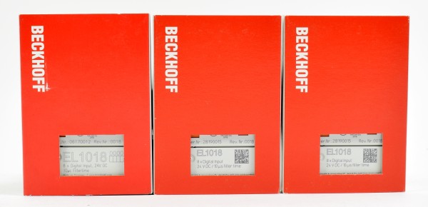 3x Beckhoff 8 x Digital Input, EL1018, EL 1018