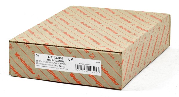 Weidmüller Reihenklemme, ZDU 6-2/3AN BL, 1771420000, (QTY:50)