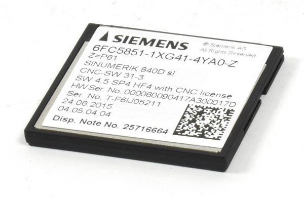 Siemens Sinumerik 840D sl CNC-SW 31-3,6FC5851-1XG41-4YA0-Z,6FC5 851-1XG41-4YA0-Z