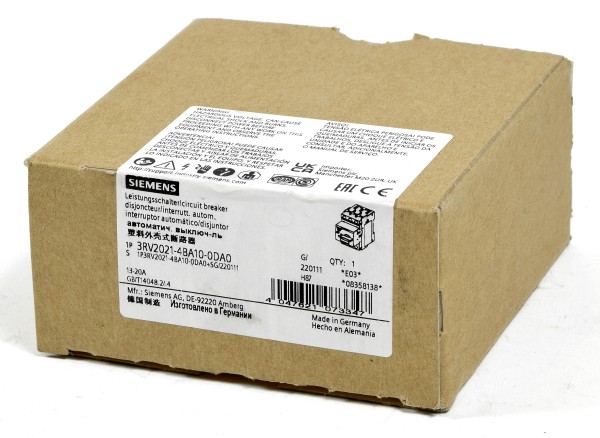 Siemens Sirius Leistungsschalter, 3RV2021-4BA10-0DA0, 3RV2 021-4BA10-0DA0
