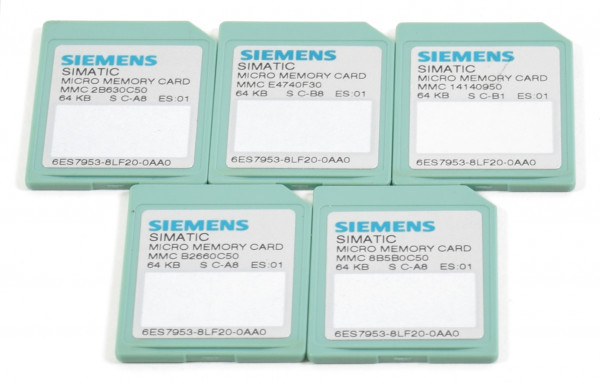 5 x Siemens Simatic S7 Memory Card,6ES7953-8LF20-0AA0,6ES7 953-8LF20-0AA0