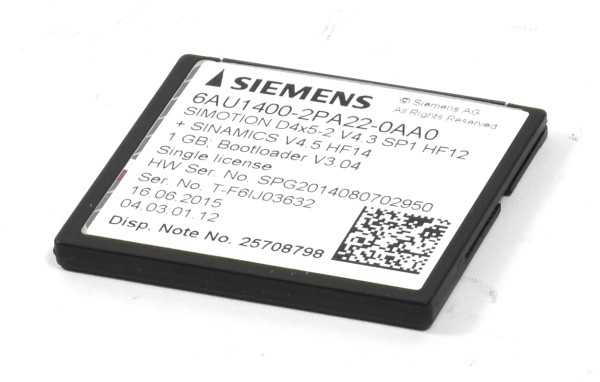 Siemens Simotion 1GB Compact Flash Card, 6AU1400-2PA22-0AA0, 6AU1 400-2PA22-0AA0