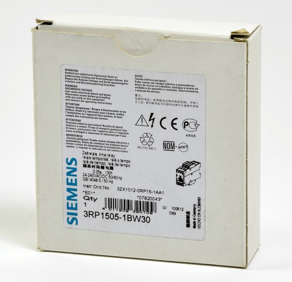 Siemens Sirius Zeitrelais, 3RP1505-1BW30, 3RP1 505-1BW30