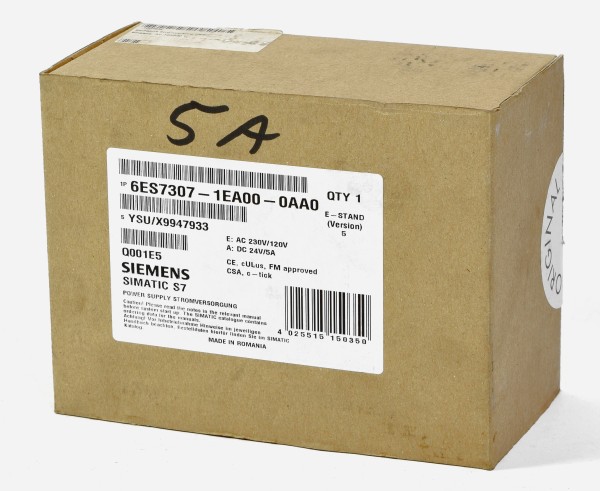 Siemens Simatic S7 PS307, 6ES7 307-1EA00-0AA0, 6ES7307-1EA00-0AA0,E:05