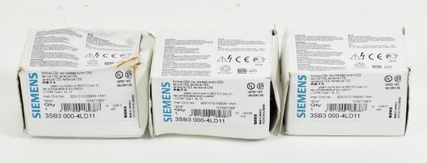3 x Siemens Schloss CES,3SB3 000-4LD11,3SB3000-4LD11