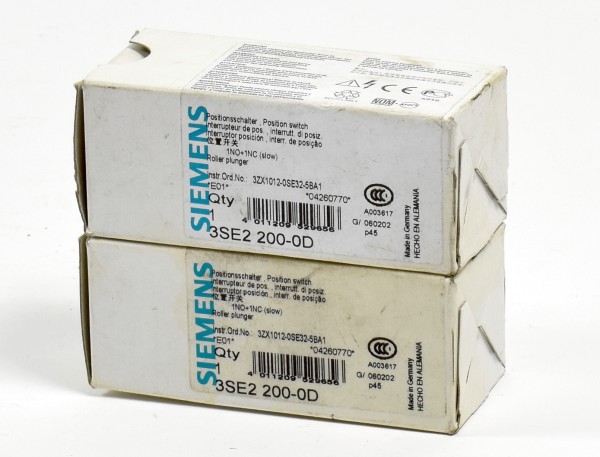 2x Siemens Sicherheits-Positionsschalter, 3SE2 200-0D, 3SE2200-0D