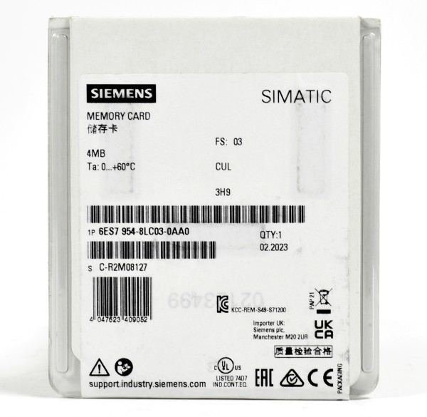 Siemens Simatic S7 Memory Card, 6ES7954-8LC03-0AA0, 6ES7 954-8LC03-0AA0