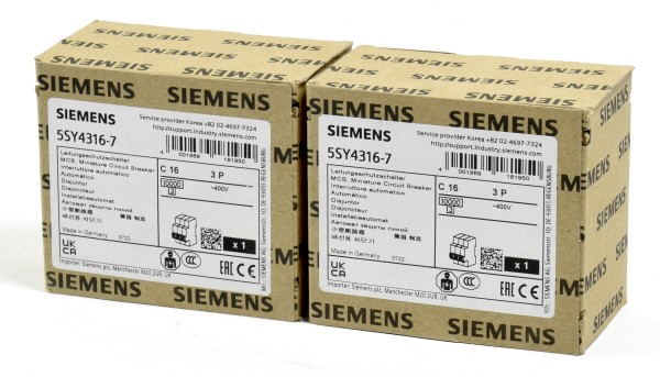 2x Siemens Leistungsschalter, 5SY4316-7
