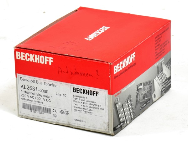 10xBeckhoff 1x Relay Module, KL2631, KL 2631