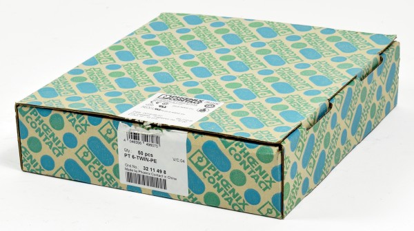 Phoenix Contact PE-Reihenklemme, PT 6-TWIN-PE, Ord.No: 3211498, (QTY: 50pcs)