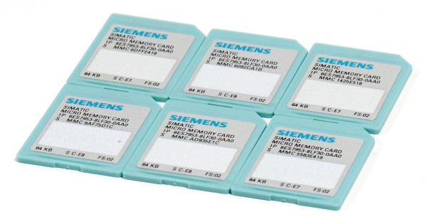 6x Siemens Simatic S7 Micro Memory Card,6ES7953-8LF30-0AA0,6ES7 953-8LF30-0AA0