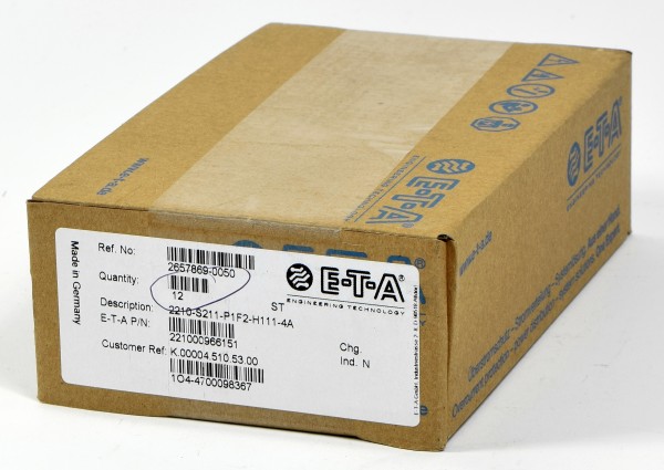 E-T-A electronic Schutzschalter, 2210-S211-P1F2-H111-4A, QTY:12