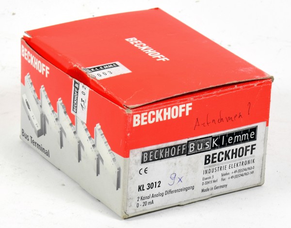 9x Stück Beckhoff 2x Analog Input Baugruppen, KL3012, KL 3012
