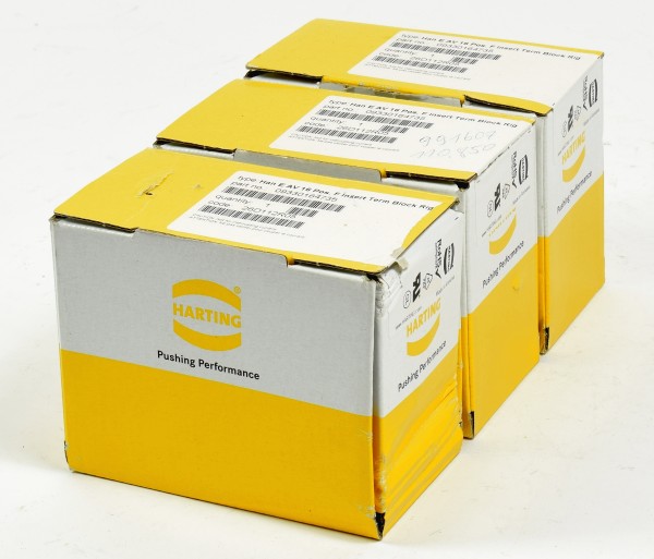 3x Harting, Han E AV 16 Pos. F Insert Term Block, 09330164735