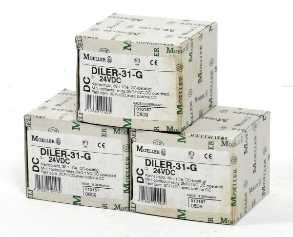 3x Klöckner Moeller Hilfsschütz, DILER-31-G, 24VDC