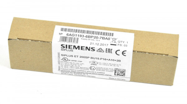 Siemens Siplus ET 200SP,6AG1193-6BP20-7BA0,6AG1 193-6BP20-7BA0,FS:03