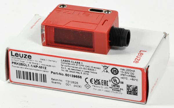 Leuze Reflex-Lichtschranke polarisiert, PRK25CL1.1/4P-M12, 50139656