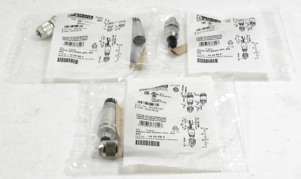 3x Phoenix Contact Steckverbinder, SACC-M12MSD-4PL, 1424682