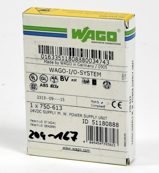 WAGO 24VDC Power Supply, 750-613