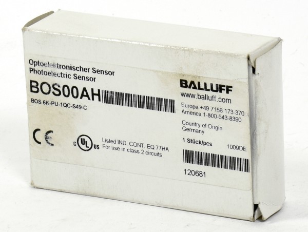 Balluff Photoelectric Sensor BOS00AH, BOS 6K-PU-1QC-S49-C