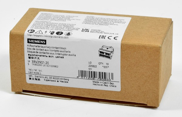 Siemens Hilfsschalter, 3RV2901-2E, QTY:10