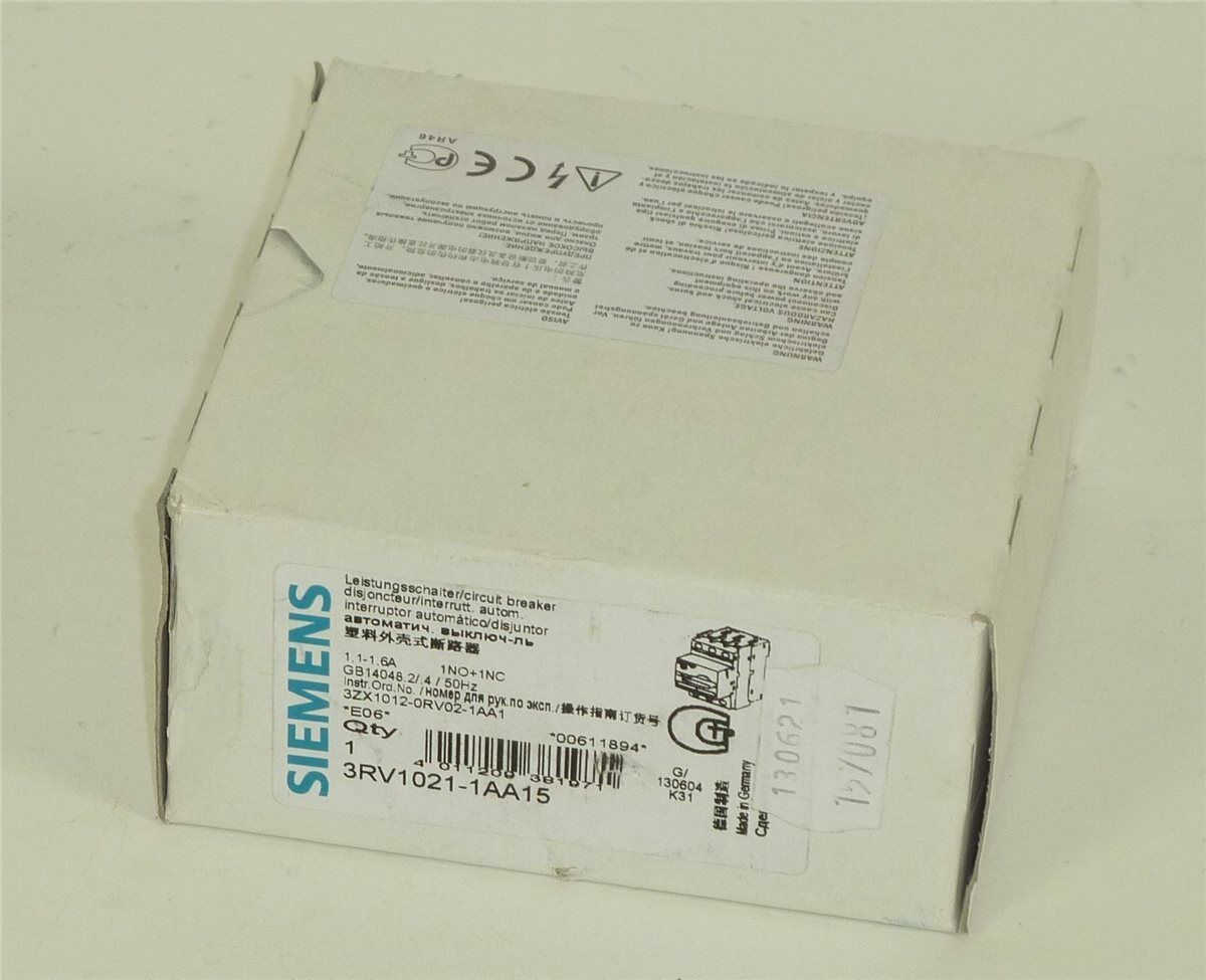 Siemens SIRIUS 3RV1021-1AA15 3RV1 021-1AA15 Leistungsschalter