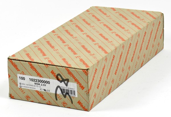Weidmüller Reihenklemme, WDK2.5V, 1022300000, (QTY:100)