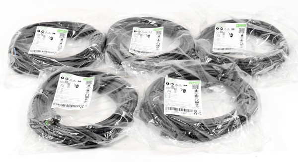 5 x Murr Elektronik M12 female 90° with cable,7000-12341-6141500
