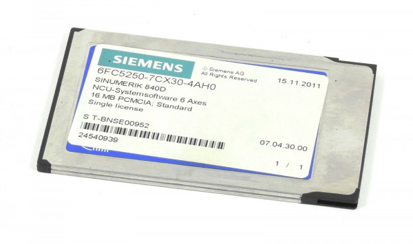 Siemens Sinumerik 840D NCU Systemsoftware,6FC5250-7CX30-4AH0,6FC5 250-7CX30-4AH0