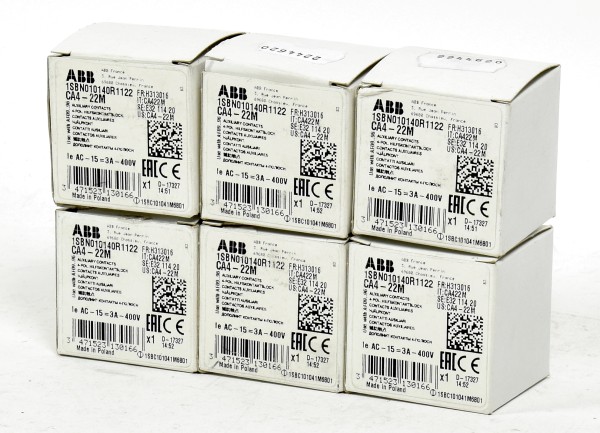 6x ABB Hilfsschalter, CA4-22M, 1SBN010140R1122