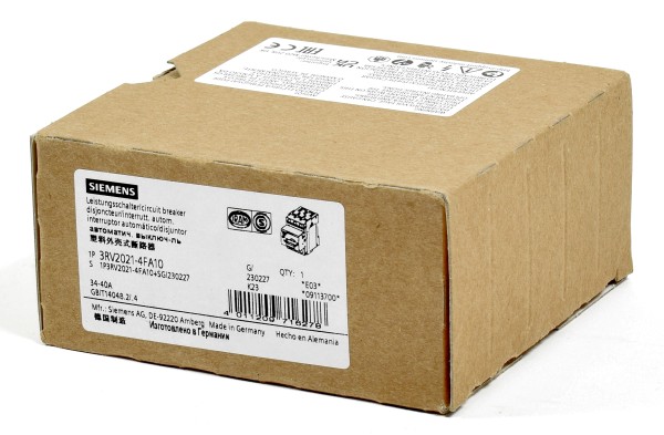 Siemens Leistungsschalter, 3RV2021-4FA10, 3RV2 021-4FA10