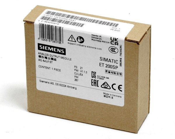 Siemens Simatic S7 ET200SP Analog OUT, 6ES7 135-6HD00-0BA1, 6ES7135-6HD00-0BA1