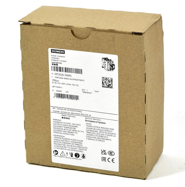 Siemens Sirius Schütz, 3RT2036-3KB40, 3RT2 036-3KB40