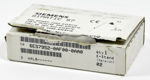Siemens Simatic S7 Memory Card,6ES7 952-0AF00-0AA0, 6ES7952-0AF00-0AA0
