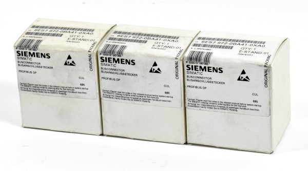 3xSiemens Simatic S7 Profibusstecker,6ES7 972-0BA41-0XA0,6ES7972-0BA41-0XA0