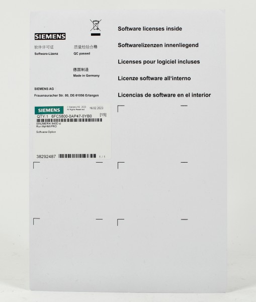 Siemens Sinumerik 840D Run MyHMI/PRO, 6FC5800-0AP47-0YB0