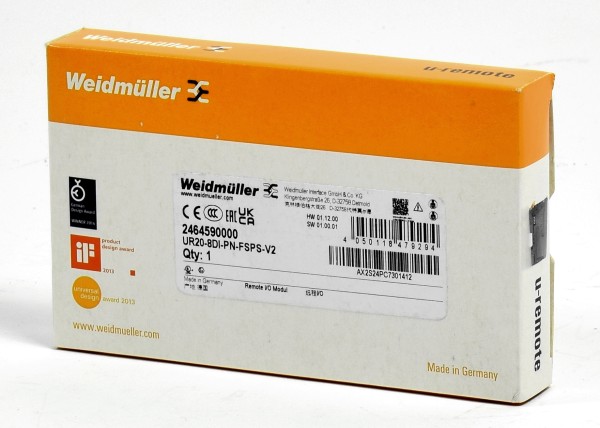 Weidmüller Remote I/O-Modul, Safety, 8 Eingänge, UR20-8DI-PN-FSPS-V2, 2464590000