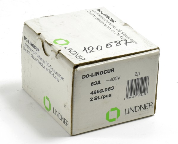 2 x Lindner Lasttrennschalter für D0-Sicherungen,63A,4862.063