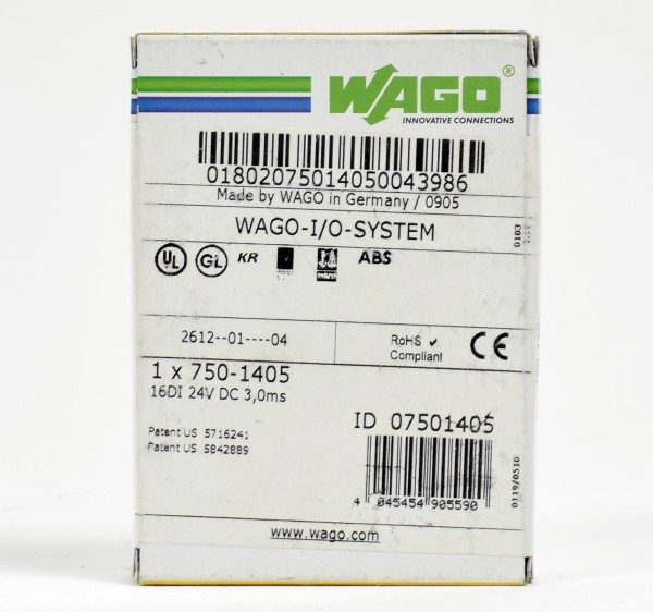Wago IO System Digitaleingabe 16-fach,750-1405,7501405