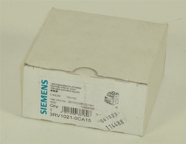 Siemens Leistungsschalter,3RV1021-0CA15,3RV1 021-0CA15